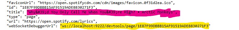 Localhost JSON preview